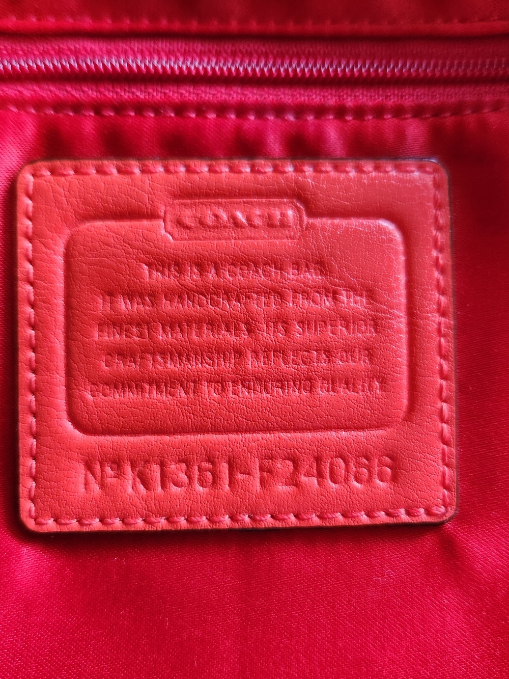 Coach Daisy Outline Signature Canvas Tote with Orange Trim EUC - Picture 5 of 10